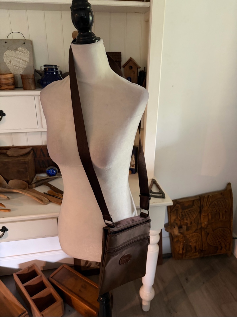 Celine Dion Women’s Brown Crossbody Shoulder Bag - Slim Everyday Carry